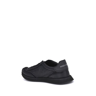 Black Fabric Athletic Sneakers