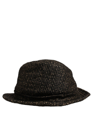 Gray Melange Blended Textured Tweed Capello Hat