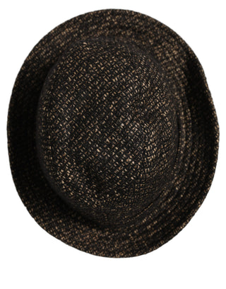 Gray Melange Blended Textured Tweed Capello Hat