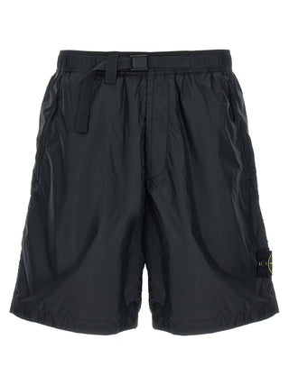 Blue Polyamide Bermuda Shorts