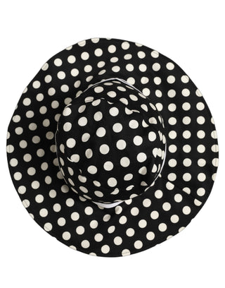 Black White Polka Dot Cotton Bucket Capello Hat