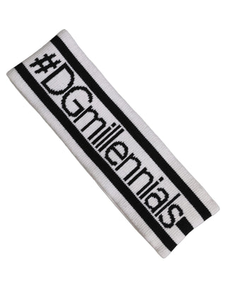 White Wool Knit #DGmillennials Head Band One Size Hat