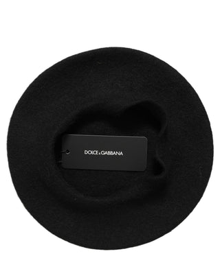 Black Wool French Style Beret Capello Hat