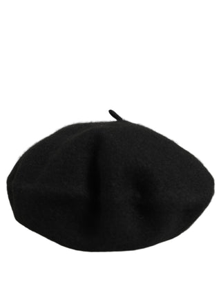 Black Wool French Style Beret Capello Hat