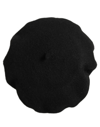 Black Wool French Style Beret Capello Hat