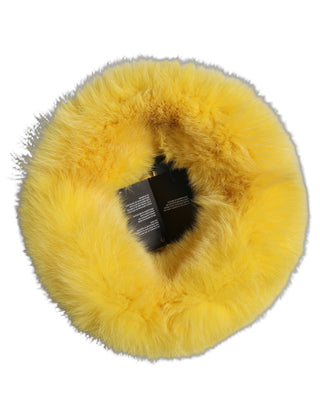 Yellow Fox Fur Womens Bucket Capello Hat