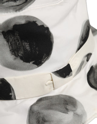 White Cotton Big Polka Dot Pattern Bucket Hat