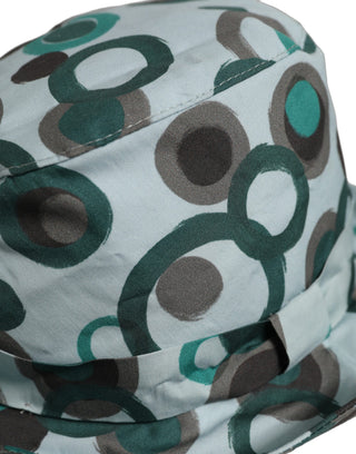 Teal Cotton Big Polka Dot Pattern Bucket Hat