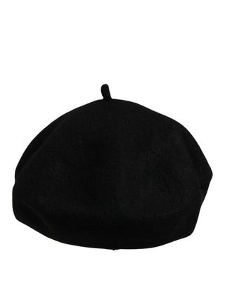 Black Wool French Style Beret Capello Hat