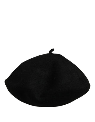 Black Wool French Style Beret Capello Hat