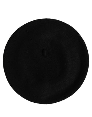 Black Wool French Style Beret Capello Hat