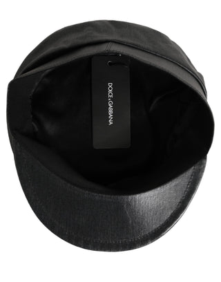 Black Cotton Gold DG Chain Baker Boy Capello Hat