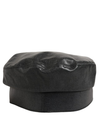 Black Cotton Gold DG Chain Baker Boy Capello Hat