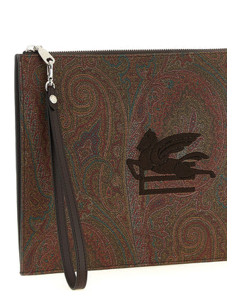 Brown Cotton Clutch Bag