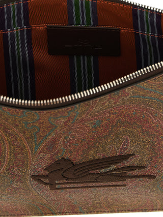 Brown Cotton Clutch Bag