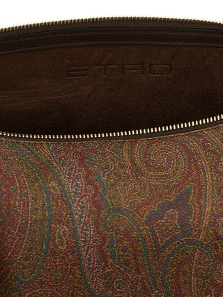 Brown Cotton Crossbody Bag