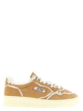 Brown Lambskin Low Top Sneakers