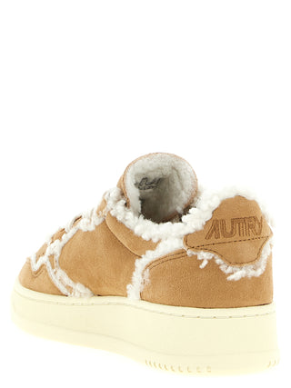 Brown Lambskin Low Top Sneakers