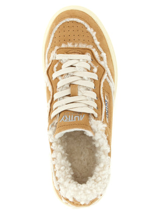 Brown Lambskin Low Top Sneakers