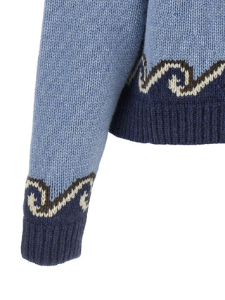 Blue Virgin Wool Cardigan
