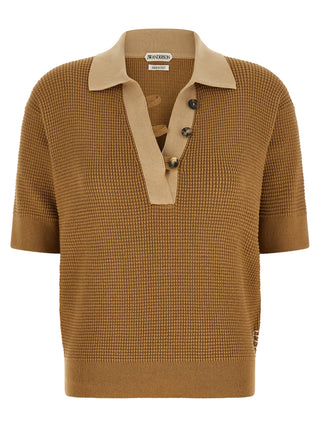Beige Cotton Polo Shirt