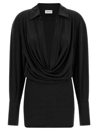 Black Polyester Short Dress