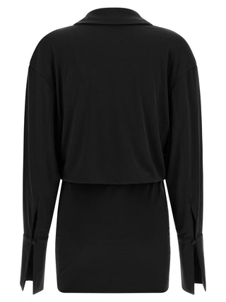 Black Polyester Short Dress