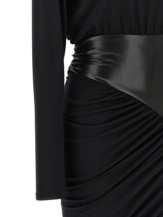 Black Viscose Short Dress