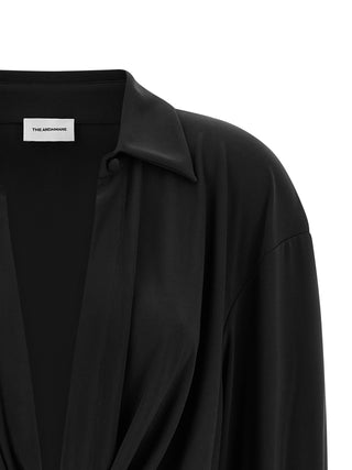 Black Polyester Short Dress