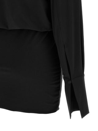 Black Polyester Short Dress