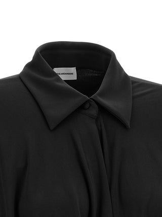 Black Polyester Short Dress