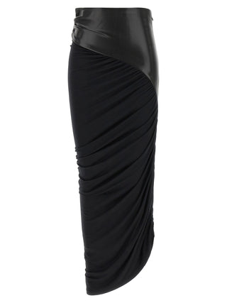 Black Viscose Midi Skirt