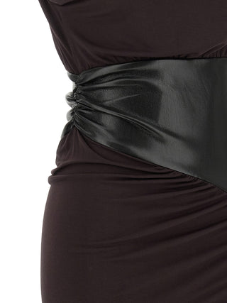 Bordeaux Viscose Midi Dress