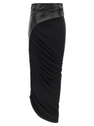 Black Viscose Midi Skirt