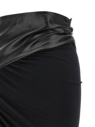 Black Viscose Midi Skirt
