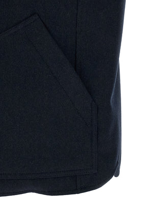 Blue Wool Sleeveless Jacket