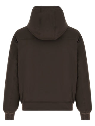 Brown Polyamide Full-Length Jacket
