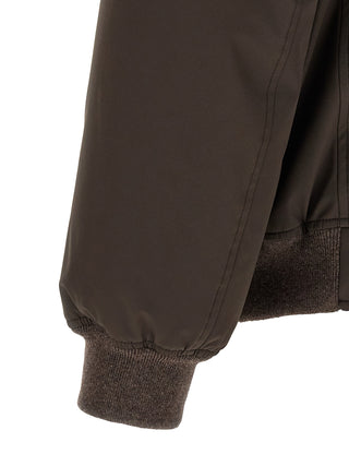 Brown Polyamide Full-Length Jacket