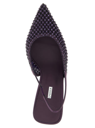 Purple Polyester High Heel Pumps