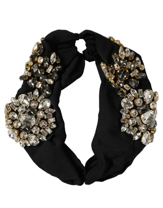 Black Silk Crystal Embellishment One Size Headband
