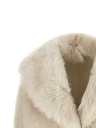 White Lamb Fur Full-Length Jacket