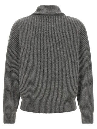 Gray Cashmere Cardigan