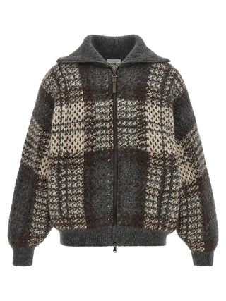 Gray Fabric Cardigan