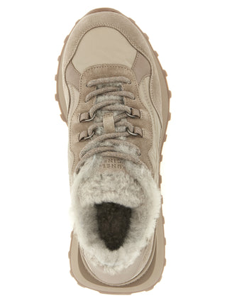 Beige Calfskin Athletic Sneakers