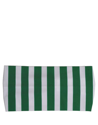 Green White Stripes Nylon Head Wrap One Size Headband