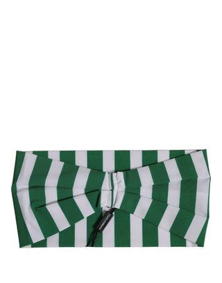 Green White Stripes Nylon Head Wrap One Size Headband