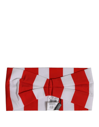 Red White Stripes Nylon Head Wrap One Size Headband