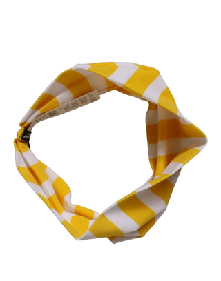 Yellow White Stripes Nylon Head Wrap One Size Headband