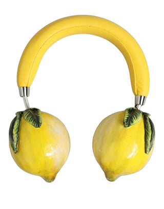 Yellow Vibrant Lemon Leather Headset Headphones