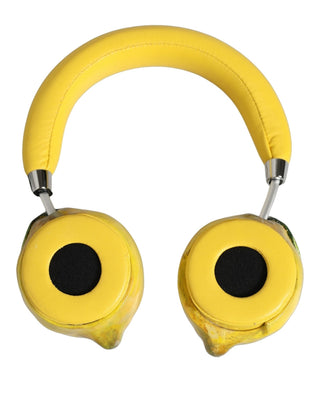 Yellow Vibrant Lemon Leather Headset Headphones